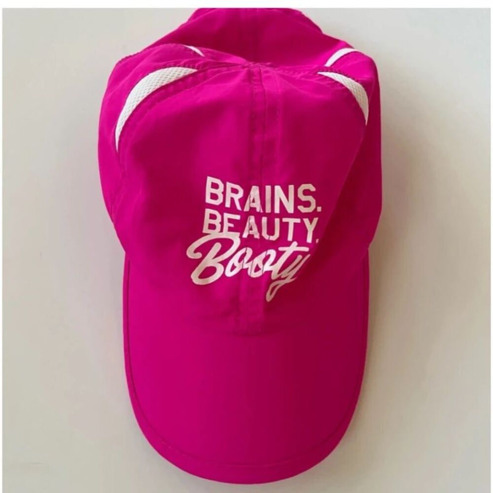 Granule "Brains. Beauty. Booty" Hot Pink Athletic Baseball Cap OS